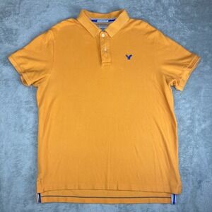 American Eagle Outfitters The Eagle Polo Mens XL Orange Classic Fit Short Sleeve